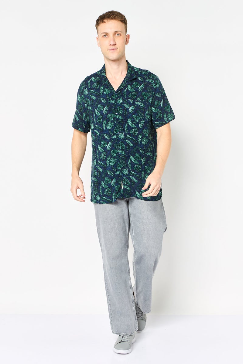 Chaps Men Regular Fit Tropical Print Short Sleeve Polo Shirt, Multicolor - Image 3