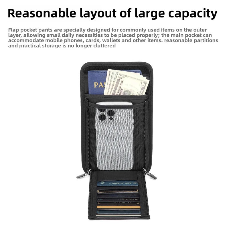 كيس التخزين بالجملة مكافحة RFID حقيبة كيس الهوية الهاتف المحمول إشعاع كيس صغير شهادة مكافحة السرقة شنق كيس الرقبة كيس الصدر - Image 4