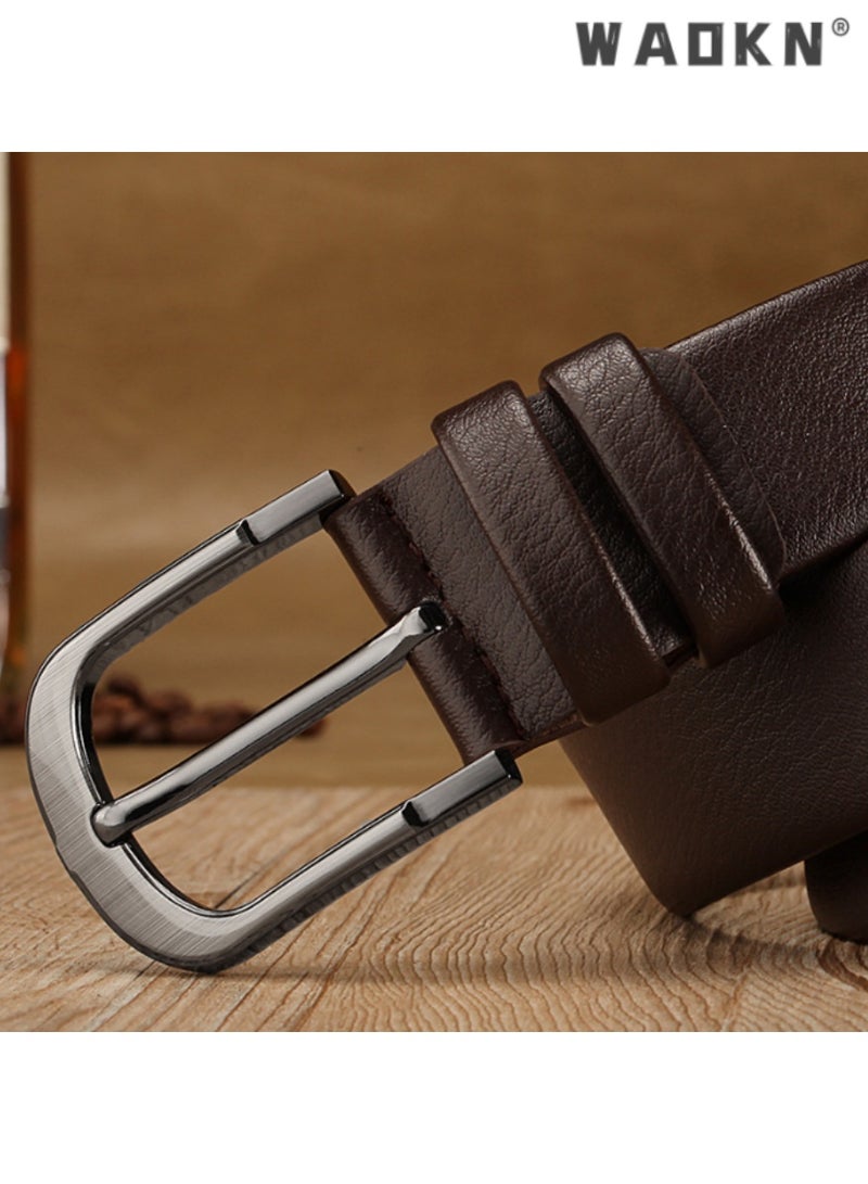 WAOKN Men's Pin Buckle Belt - Classic Casual Leather Waistband, Ideal for Daily and Special Occasions, Durable Comfortable Design, Versatile for All Outfits,Leather with Stylish Buckle - Image 5