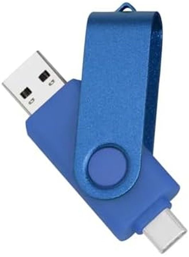 64GB Blue 2 in 1 USB Flash Drive with Type C Portable Memory Stick Pen Drive - Image 2