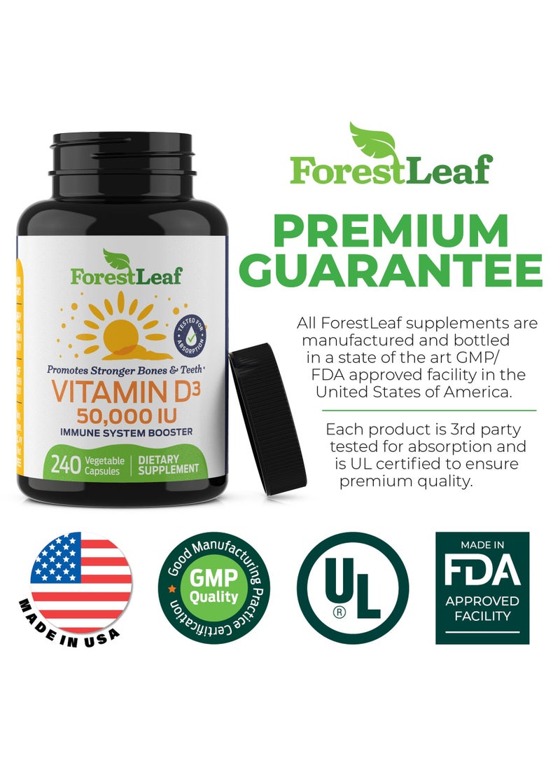 ForestLeaf Vitamin D3 1,250 mcg (50,000 IU) 240 Vegetable  - Image 5