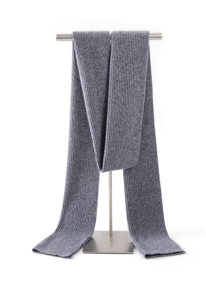 Lallier Cashmere Wool Scarf Ultra Soft Solid Winter Scarf for Men and Women with Gift Box, Gray, One Size Fits All - Image 2