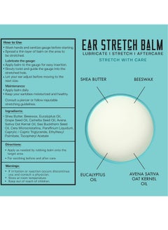 BASE LABORATORIES BASE LABORATORIES Ear Stretching Balm For Ear Gauges | Ear Stretching Balm For Earlobe Stretching & Preparation | All Natural Piercing Aftercare With Shea Butter & Eucalyptus Oil | 1.7 oz  - Image 2