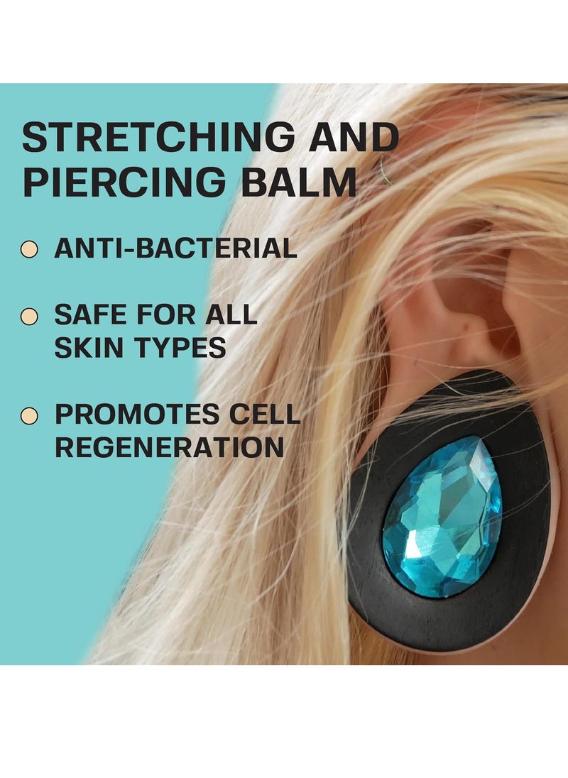 BASE LABORATORIES BASE LABORATORIES Ear Stretching Balm For Ear Gauges | Ear Stretching Balm For Earlobe Stretching & Preparation | All Natural Piercing Aftercare With Shea Butter & Eucalyptus Oil | 1.7 oz  - Image 3