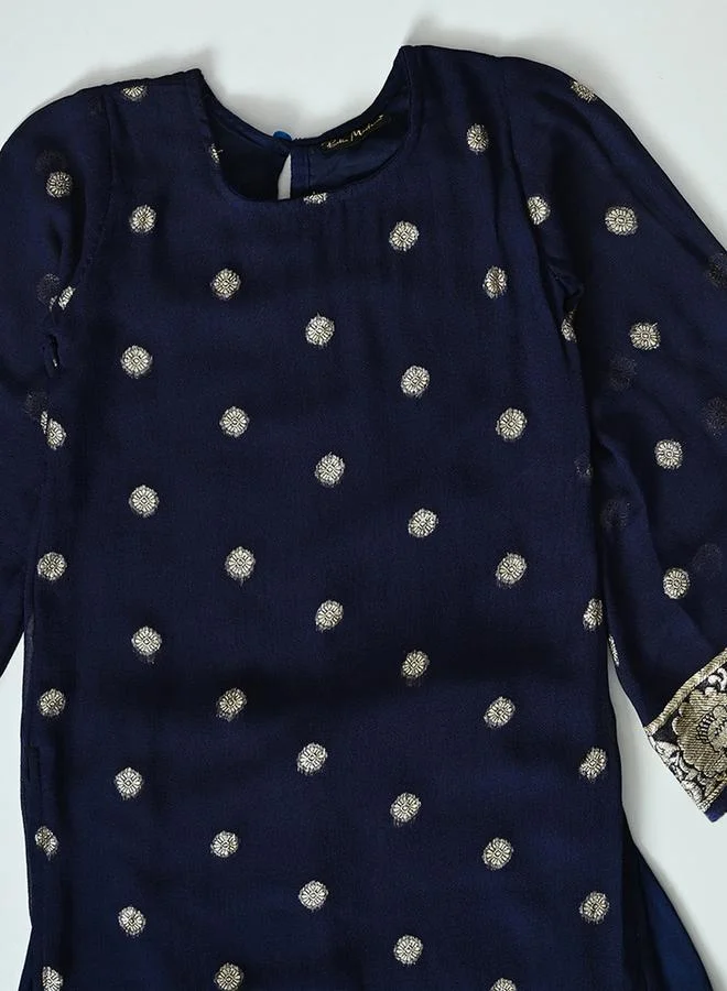 BELLA MODA Printed Round Neck Kurta & Tiered Sharara Set by Styli