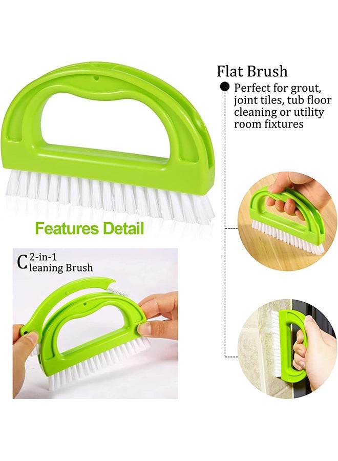Grout Cleaner Brush (4 in 1) Tile Cleaner Brush Supplies to Deep Clean Tile Lines, Detail Kitchen, Scrub Bathroom, Shower Home Detail and Grout Cleaner Brushes Set  - Image 4