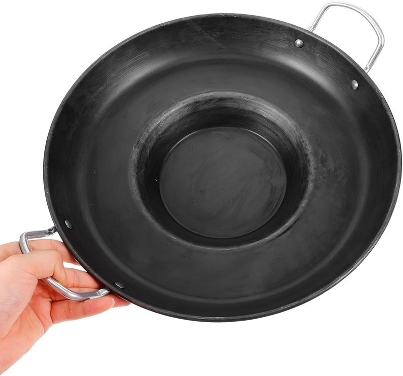 Ipetboom Concave 32cm Cast Iron Frying Pan Nonstick Omelette Pan Pancake Skillet Sturdy Kitchen Cooking Tool for Home and Commercial Use - Image 4