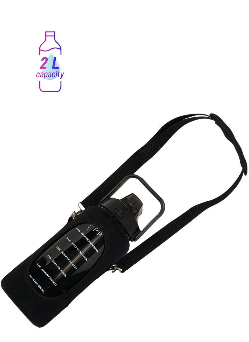 Prickly Pear Black Tracker 2L Water Bottle & Black Pouch Bundle  - Image 1