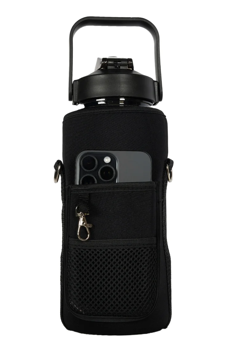 Prickly Pear Black Tracker 2L Water Bottle & Black Pouch Bundle