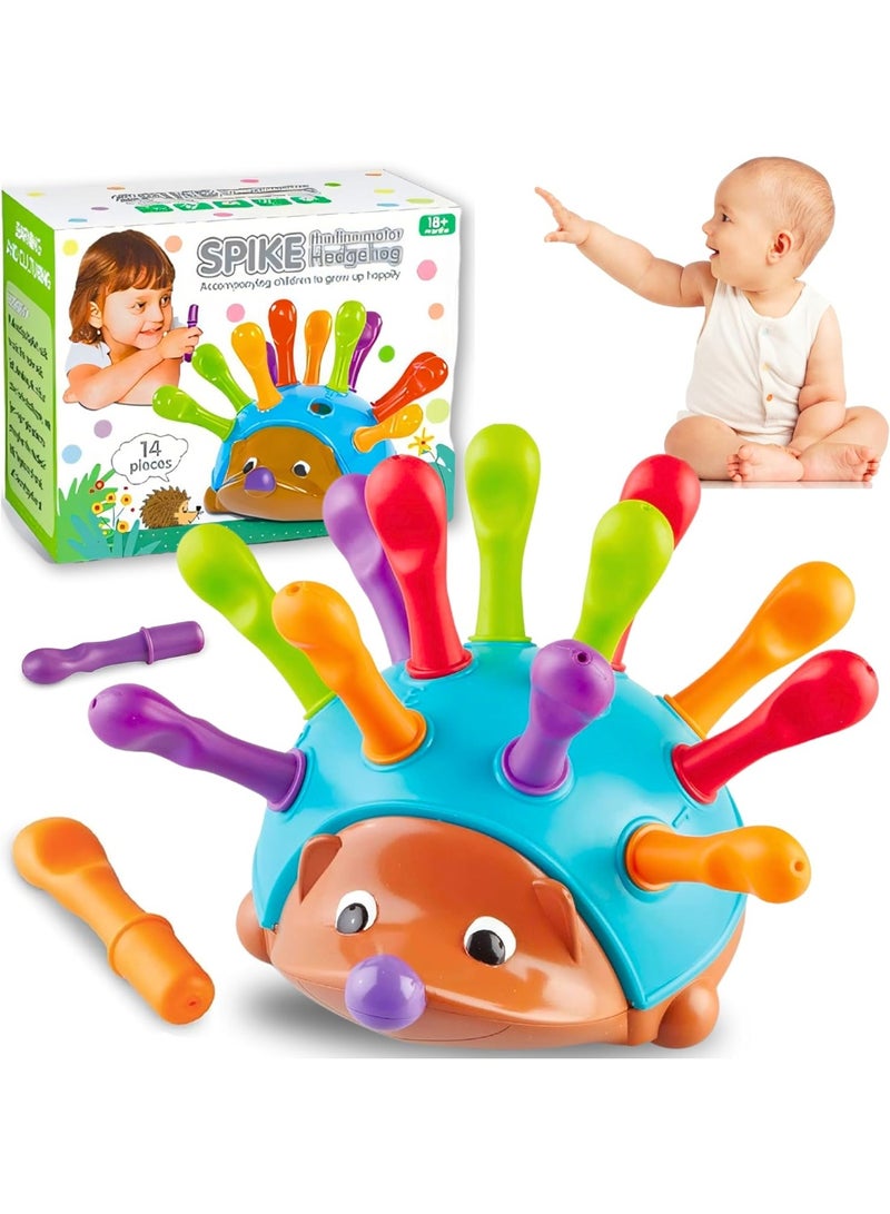 WAHA TOYS Spike the Fine Motor Hedgehog – 14-Piece Toddler Learning Toy, Montessori Educational Toy for Fine Motor Skills & Sensory Development, Ages 18+ Months - Image 1
