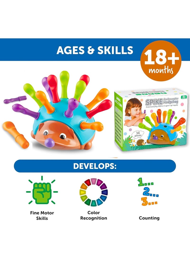 WAHA TOYS Spike the Fine Motor Hedgehog – 14-Piece Toddler Learning Toy, Montessori Educational Toy for Fine Motor Skills & Sensory Development, Ages 18+ Months - Image 4