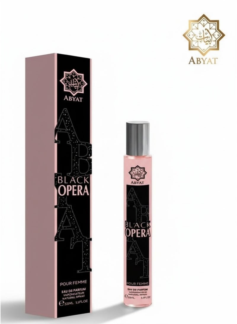 ABYAT Black Opera Pour Femme Eau De Parfum – Elegant Floral & Oriental Long Lasting Scent for Women 33ml (Pink & Black) - Image 1