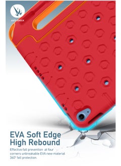 Moxedo Moxedo Rugged Protective EVA Silicone Kids Case Cover, Shockproof DIY 3D Cartoon Pattern with Pencil Holder, Stand and Handle Grip Compatible for Apple iPad 2022 (10th Gen) 10.9 inch – Red  - Image 3