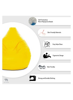 FATBAG Faux Leather with Filling For Kids And Aduls(Yellow)  - Image 4