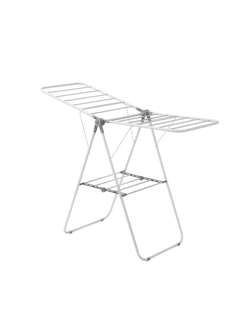 2-Tier Galvanized Steel Balcony Folding Clothes Drying Rack - Image 1
