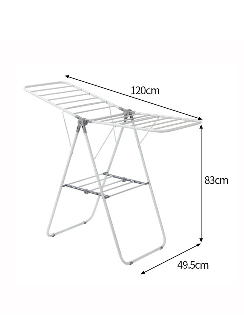 2-Tier Galvanized Steel Balcony Folding Clothes Drying Rack - Image 3