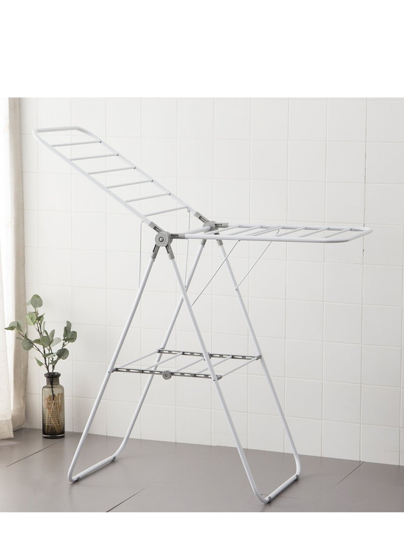 2-Tier Galvanized Steel Balcony Folding Clothes Drying Rack - Image 4