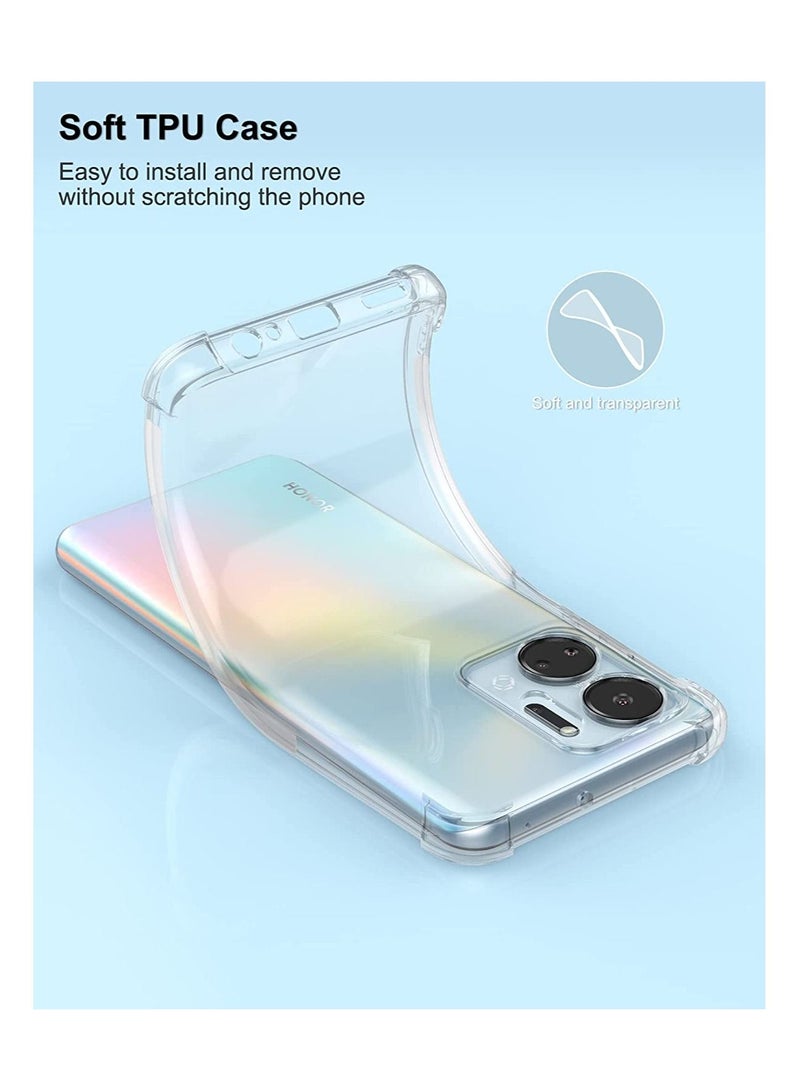 vesus Honor X7a Clear Case Cover Shockproof flexible TPU Bumper Cover Transparent Anti scratch TPU Full Camera Protection designed for Honor X7a - Image 3