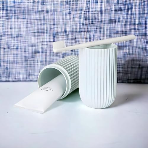 Raxon Innovation Travel Toothbrush Toothpaste Case Holder Portable Plastic Toothbrush Holder (Blue-2Nos) - Image 4