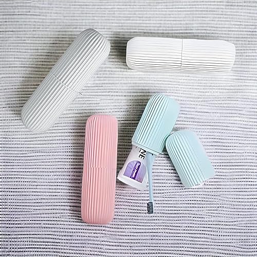 Raxon Innovation Travel Toothbrush Toothpaste Case Holder Portable Plastic Toothbrush Holder (Blue-2Nos) - Image 2