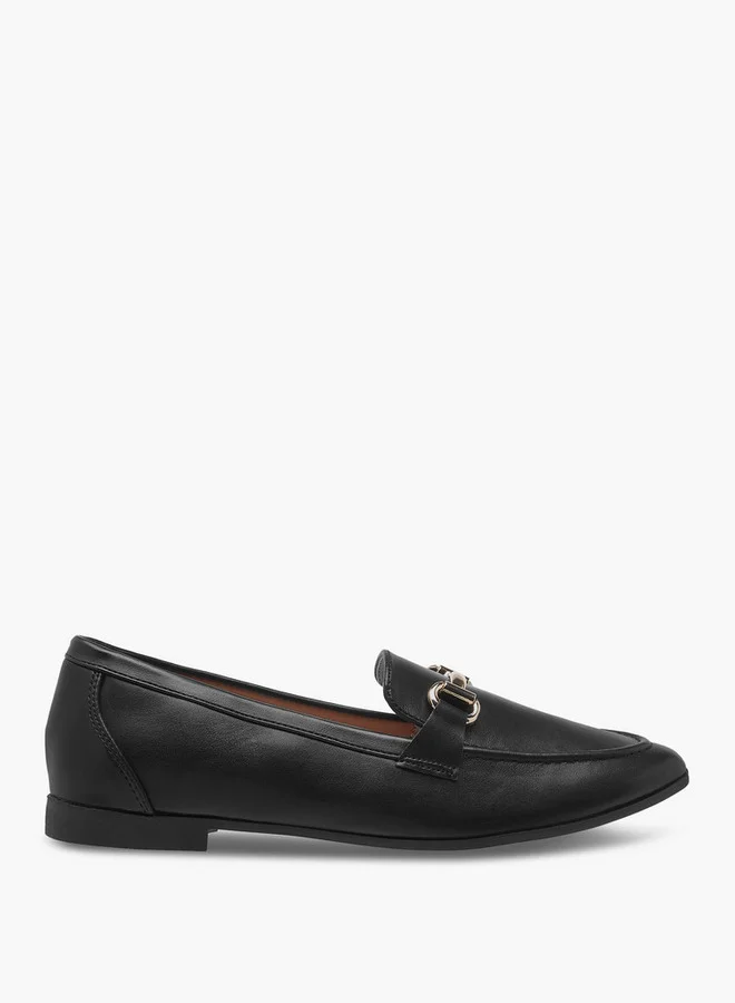 Celeste Women's Pointed Toe Loafers with Metal Accent