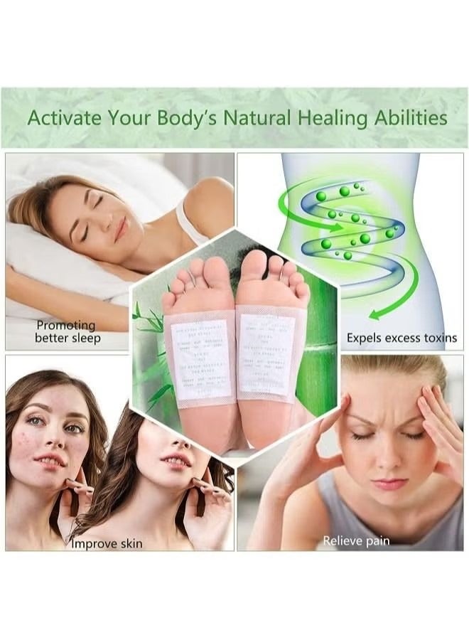 Elaimei لصقات ديتوكس للقدمين والعناية بالجسم، لصقات طبيعية عضوية لتخفيف توتر الجسم، تحسين جودة النوم، إزالة السموم من الجسم وتخفيف التوتر - Image 3