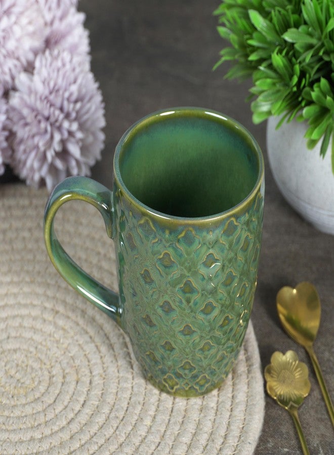 CRAF10 كوب شاي/قهوة سيراميك من CRAF10 Glaze Studio - قطعة واحدة، 330 مل، طلاء تفاعلي، أنيق ومتين، للاستخدام المكتبي، لون اليشم - Image 1