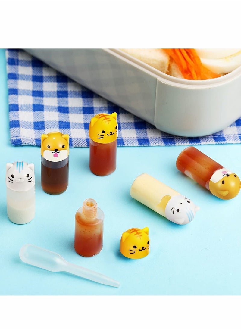 SYOSI - Mini Condiment Bottle, Bento Accessories with Dropper Plastic Condiment Container, Cute Portable Animal Condiment Bottle Suitable for Soy Sauce Sugar Ketchup Salad Dressing (12 Pieces) - Image 1