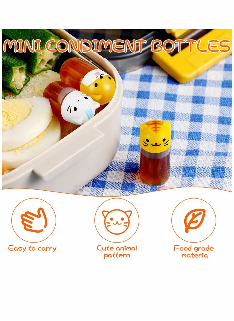SYOSI - Mini Condiment Bottle, Bento Accessories with Dropper Plastic Condiment Container, Cute Portable Animal Condiment Bottle Suitable for Soy Sauce Sugar Ketchup Salad Dressing (12 Pieces) - Image 1