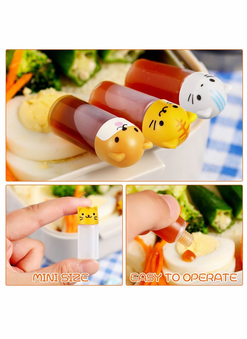 SYOSI - Mini Condiment Bottle, Bento Accessories with Dropper Plastic Condiment Container, Cute Portable Animal Condiment Bottle Suitable for Soy Sauce Sugar Ketchup Salad Dressing (12 Pieces) - Image 1