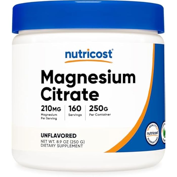 Nutricost Magnesium Citrate Powder (Unflavored, 250 Gram) - Image 1