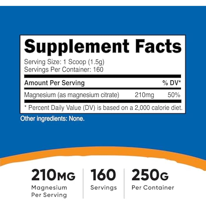 Nutricost Magnesium Citrate Powder (Unflavored, 250 Gram) - Image 2