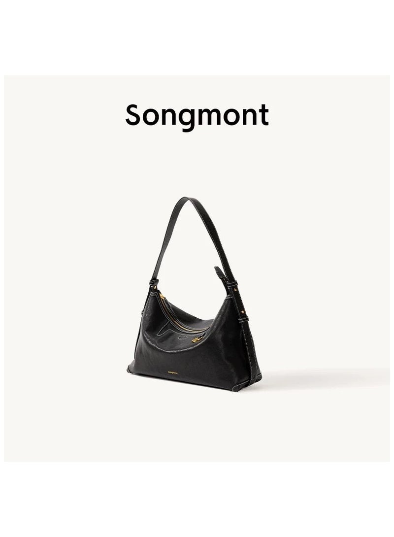 Songmont Under Songmont Mountain, there is a series of casual hobo bags with a trace of pine, made of suede, with an underarm strap, suitable for commuting, and shaped like a dumpling. They are perfect for women in autumn and winter. - Image 2