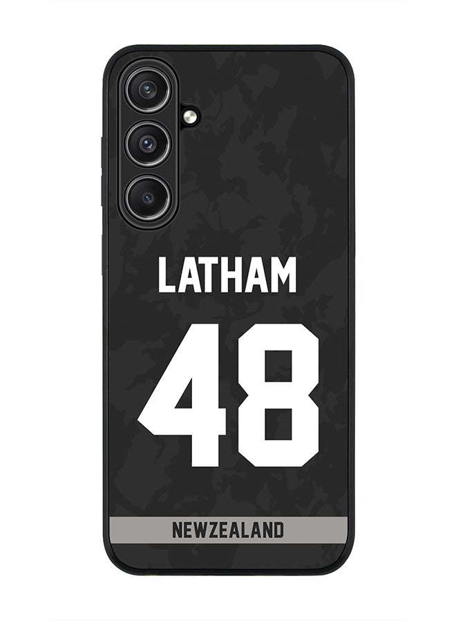 Stylizedd Rugged Black Edge case for Samsung Galaxy S23 FE, Custom Slim fit Thin Phone Case Cover - Team New zealand Tom Latham, Jersey No 48 - Image 1