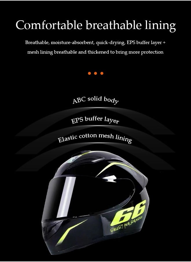 DUNISO Full face motorcycle helmet, lightweight crash resistant motorcycle helmet, all season cool riding helmet，cycling helmet with black lenses, breathable lining, suitable for both men and women，suitable for riding recreational activities（M）  - Image 5