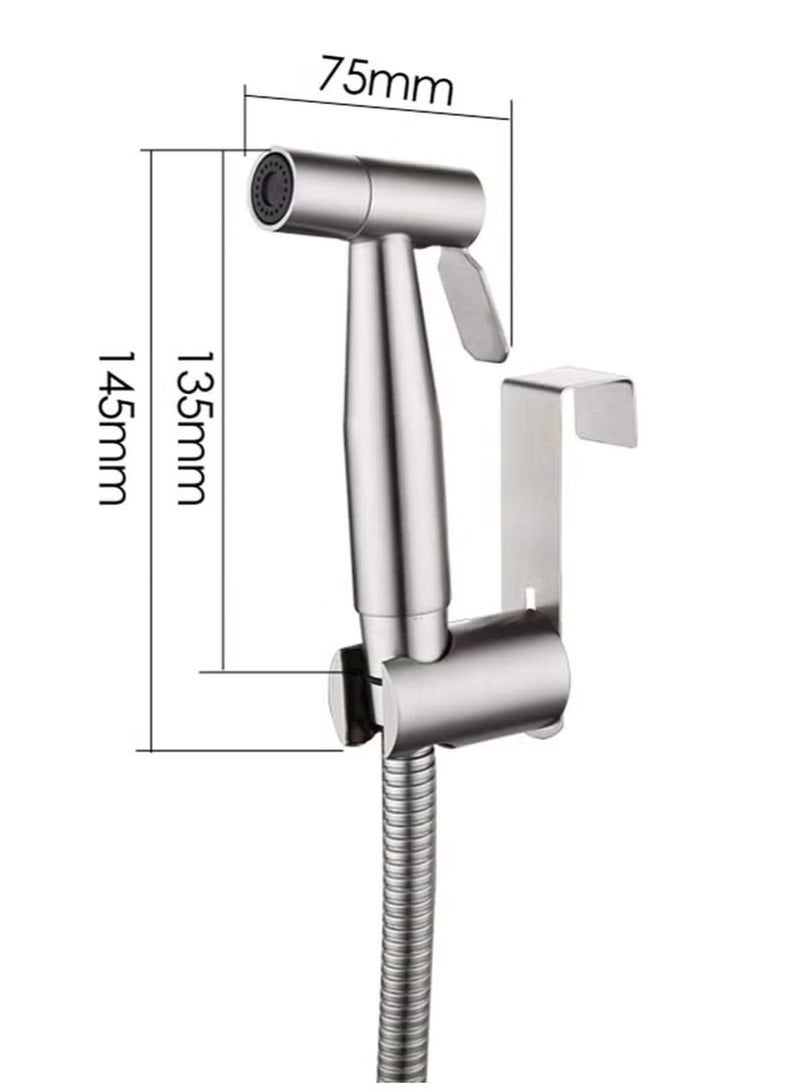 Beauenty Toilet Bidet Spray Gun Handheld Self-Cleaning Shattaf Kit for Washroom and Bathroom Toilet Water Sprayer Silver - Image 3