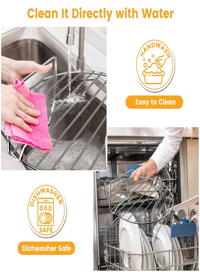 GWY سلة قلاية الهواء لجهاز نينجا فودي FD302 FD401 OS101 OS301 FD305CO OS401، بديل 9.2''*9.2'' ملحقات قلاية الهواء من الفولاذ المقاوم للصدأ، رفوف للشواء والتبخير، آمنة للغسل في غسالة الصحون - Image 4