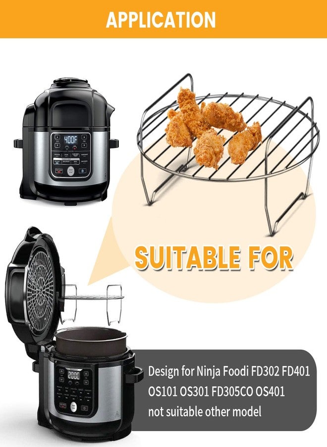 GWY سلة قلاية الهواء لجهاز نينجا فودي FD302 FD401 OS101 OS301 FD305CO OS401، بديل 9.2''*9.2'' ملحقات قلاية الهواء من الفولاذ المقاوم للصدأ، رفوف للشواء والتبخير، آمنة للغسل في غسالة الصحون - Image 3