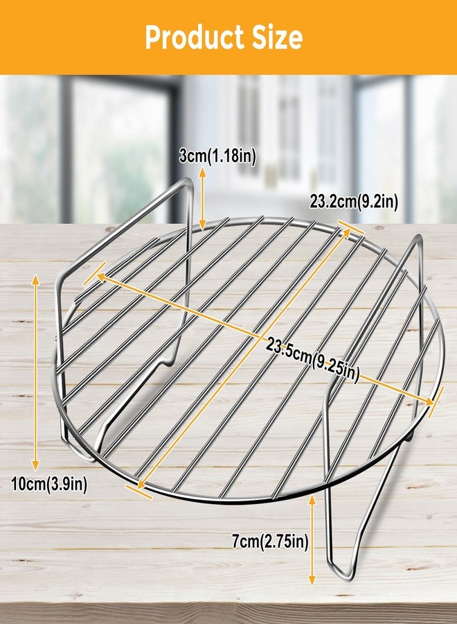 GWY سلة قلاية الهواء لجهاز نينجا فودي FD302 FD401 OS101 OS301 FD305CO OS401، بديل 9.2''*9.2'' ملحقات قلاية الهواء من الفولاذ المقاوم للصدأ، رفوف للشواء والتبخير، آمنة للغسل في غسالة الصحون - Image 2