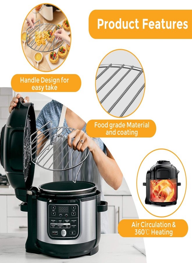 GWY سلة قلاية الهواء لجهاز نينجا فودي FD302 FD401 OS101 OS301 FD305CO OS401، بديل 9.2''*9.2'' ملحقات قلاية الهواء من الفولاذ المقاوم للصدأ، رفوف للشواء والتبخير، آمنة للغسل في غسالة الصحون - Image 5