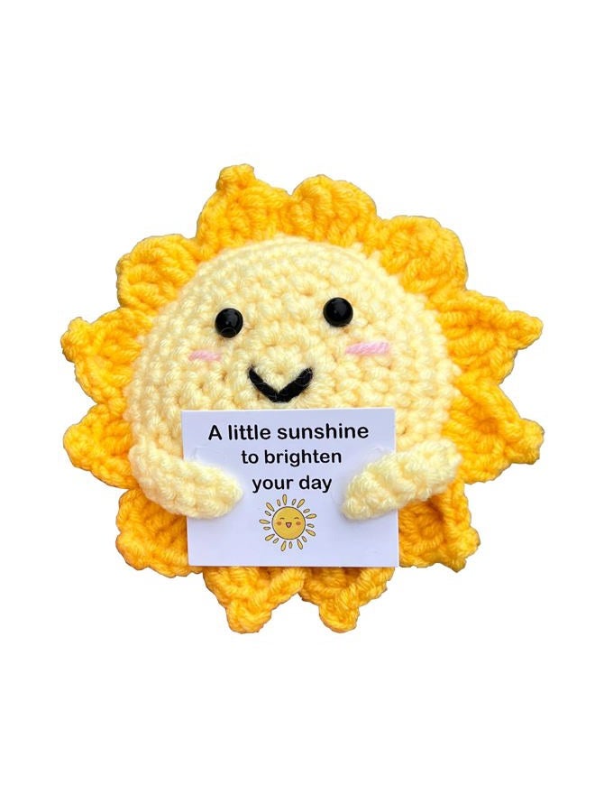 PLWalker Emotional Support Sun Gifts Crochet, Positive Sun Sunshine Cute Funny Cool Office Desk Decor Decorations for Her Women Men (1, Round) - Image 1