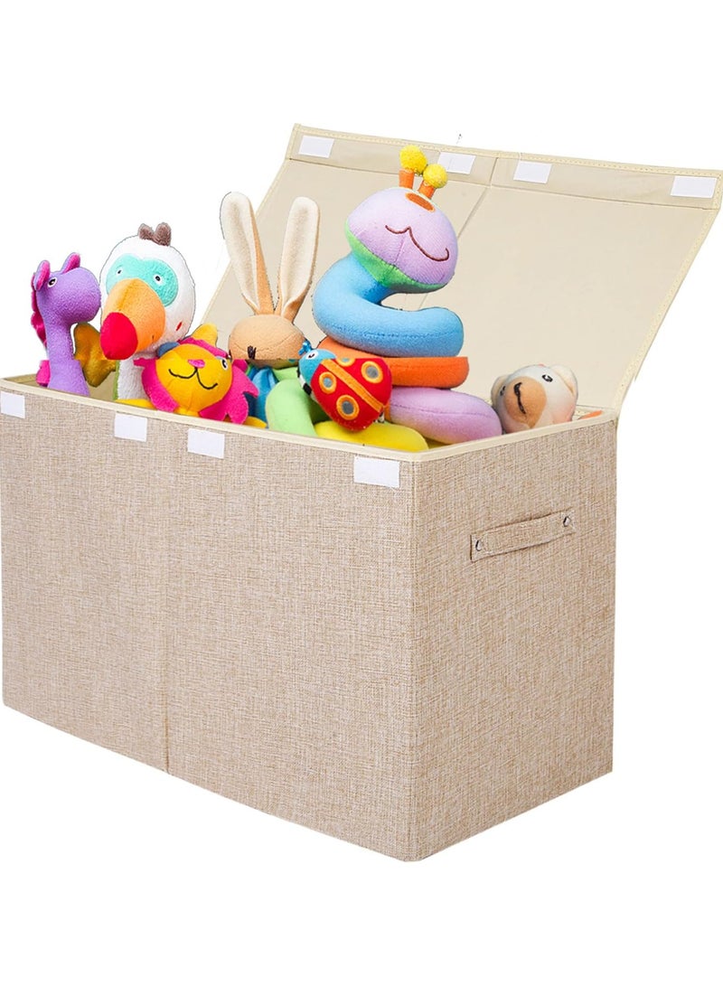 Large Toy Box Chest Storage with Flip-Top Lid, Collapsible Kids Storage Boxes Container Bins for Childrens Toys, Playroom Organizers  - Image 1