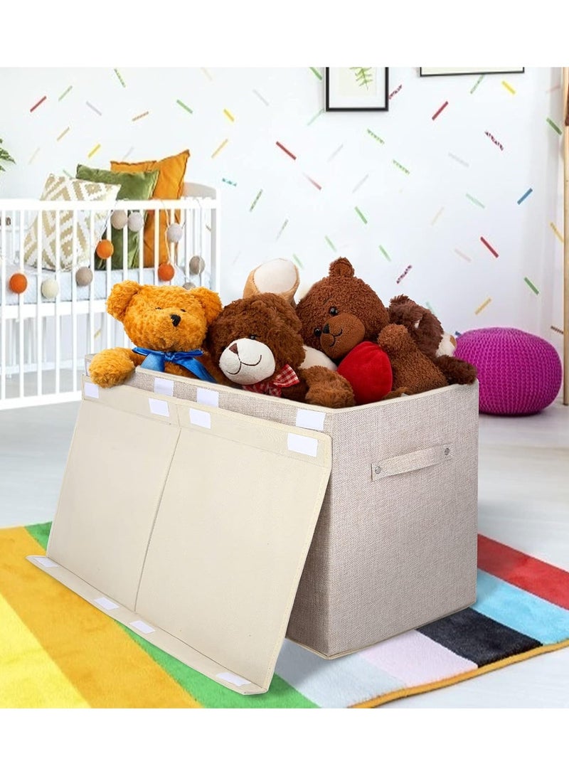 Large Toy Box Chest Storage with Flip-Top Lid, Collapsible Kids Storage Boxes Container Bins for Childrens Toys, Playroom Organizers  - Image 2