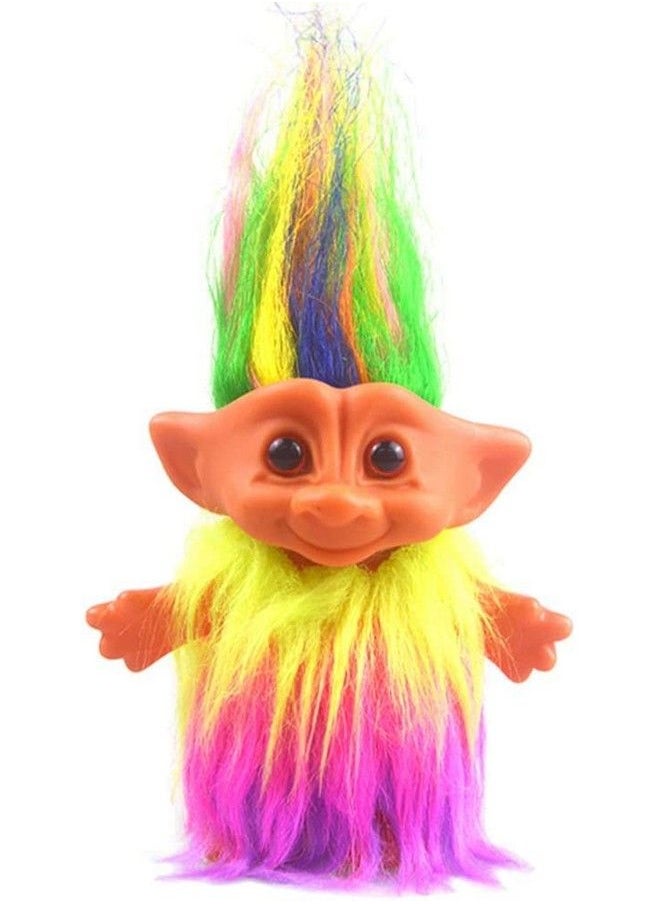 Yintlilocn - Lucky Troll Dolls,Vintage Troll Dolls Chromatic Adorable For Collections, School Project, Arts And Crafts, Party Favors 7.5" Tall Dress(Include The Length Of Hair) - Image 1
