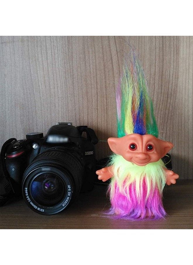 Yintlilocn - Lucky Troll Dolls,Vintage Troll Dolls Chromatic Adorable For Collections, School Project, Arts And Crafts, Party Favors 7.5" Tall Dress(Include The Length Of Hair) - Image 1