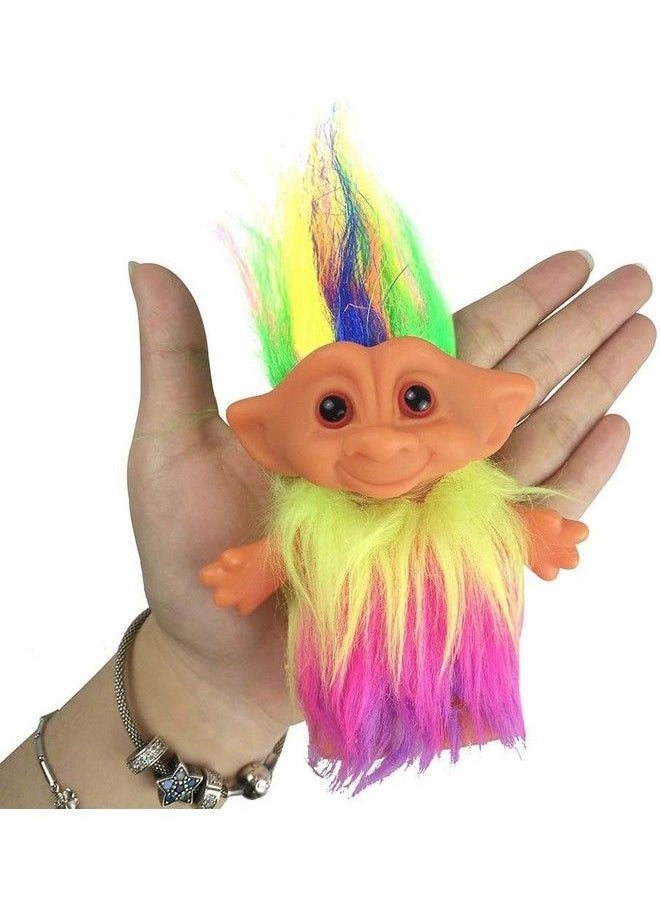 Yintlilocn - Lucky Troll Dolls,Vintage Troll Dolls Chromatic Adorable For Collections, School Project, Arts And Crafts, Party Favors 7.5" Tall Dress(Include The Length Of Hair) - Image 1