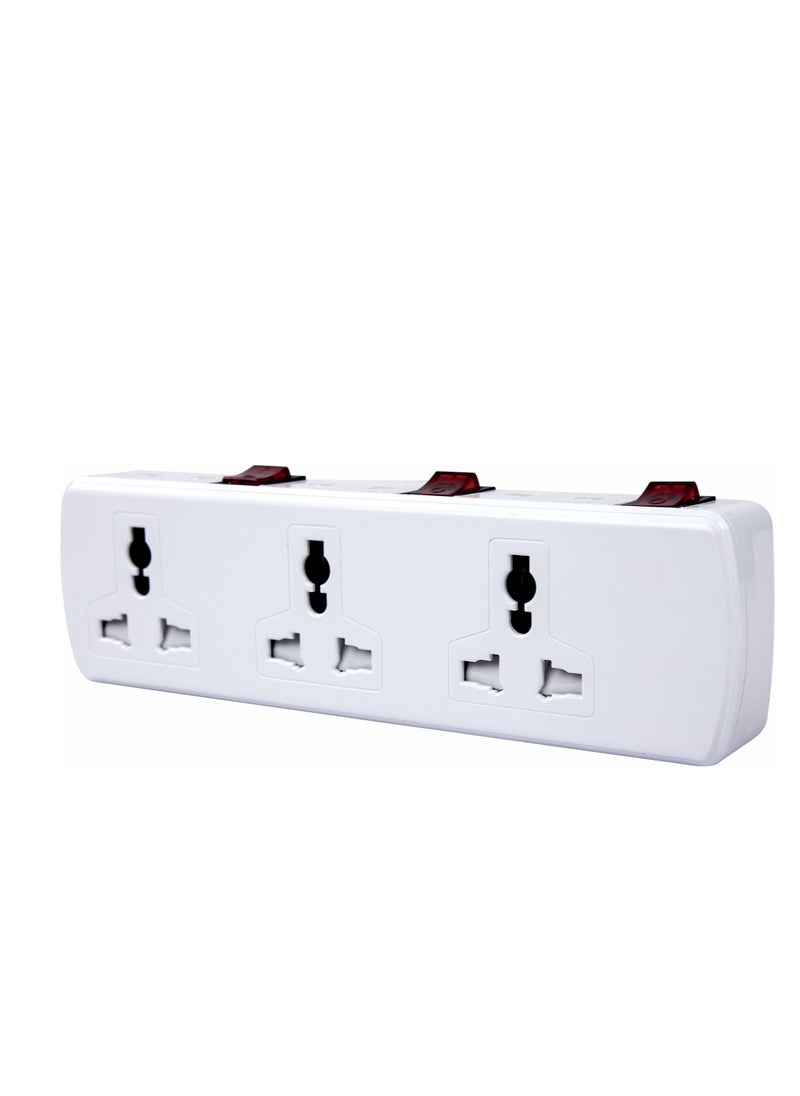 MODI Adapter 6  Multi Plug Power Extension  Way Universal Wall Socket UK 3 Pin Socket For Home Office And Kitchen  - Image 1