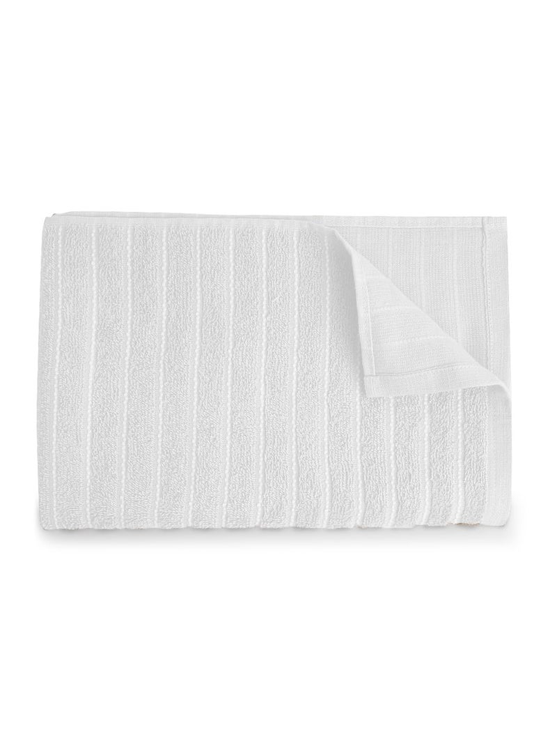 Welspun 100% Cotton Large (70 Cm X 150 Cm) | 250 GSM Dobby Solid Bath Towel (White)- 2-in-1 - Image 4