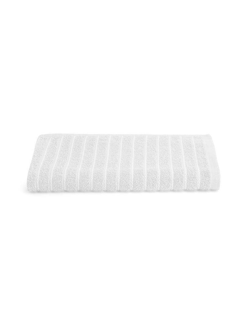 Welspun 100% Cotton Large (70 Cm X 150 Cm) | 250 GSM Dobby Solid Bath Towel (White)- 2-in-1 - Image 3