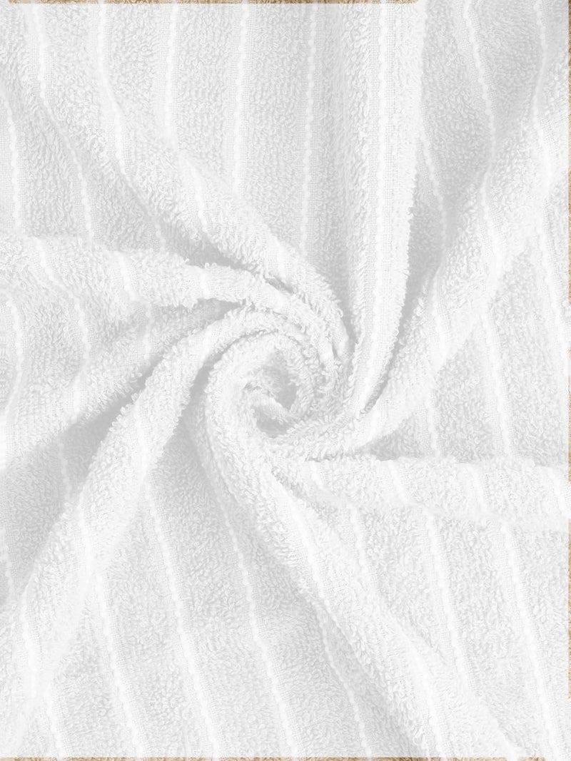 Welspun 100% Cotton Large (70 Cm X 150 Cm) | 250 GSM Dobby Solid Bath Towel (White)- 2-in-1 - Image 5